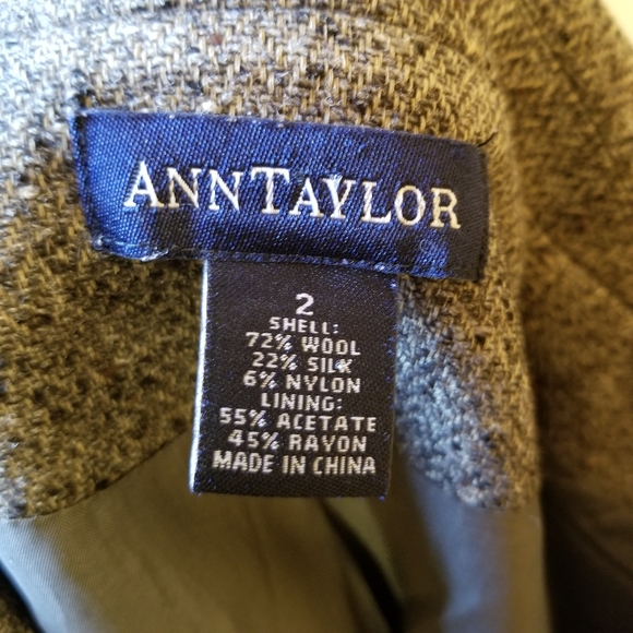 Ann Taylor Pants Career Suit Set Womens Size 2 Gray Wool Silk Blend - Picture 10 of 10